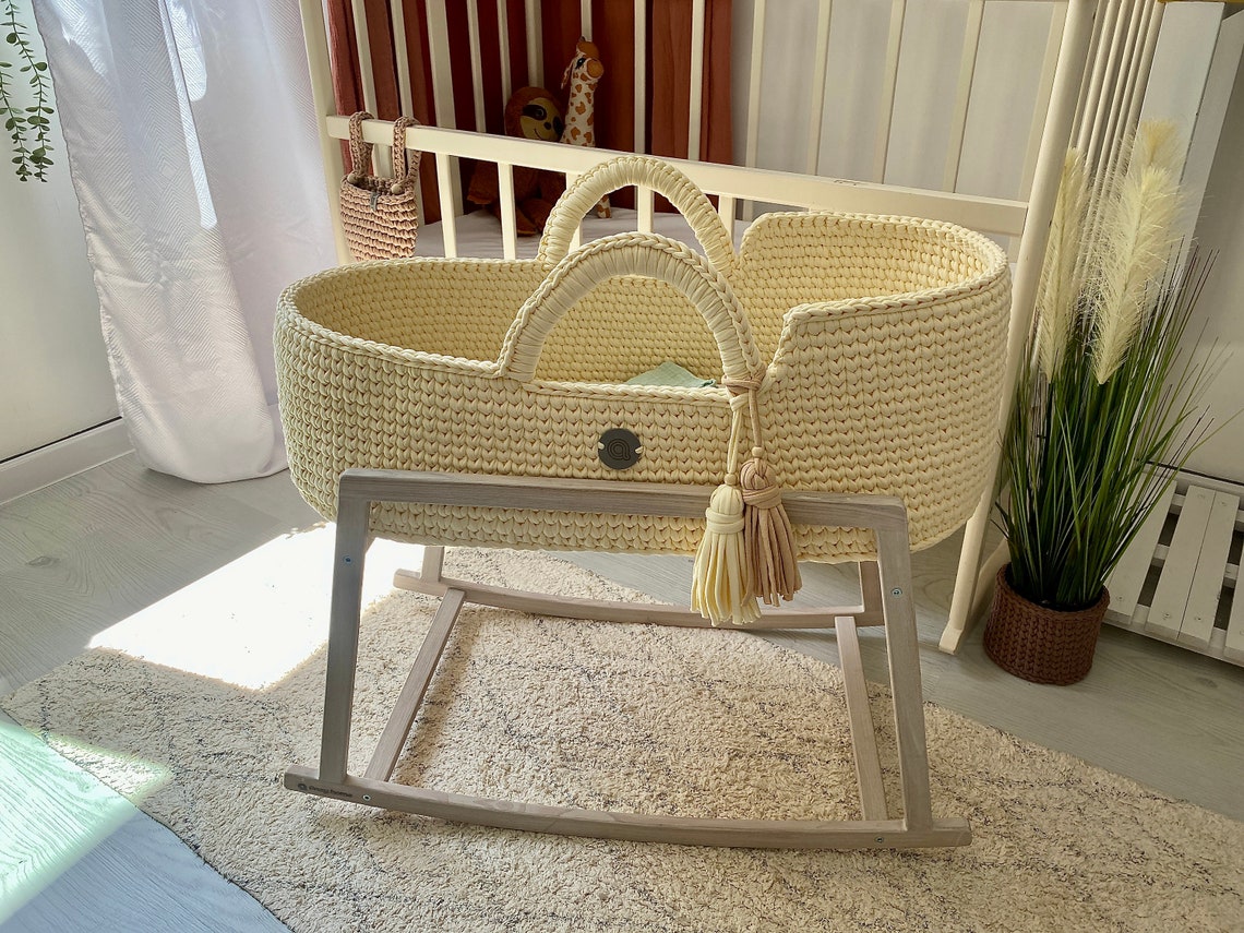 Baby moses basket baby cream color baby sleep Etsy