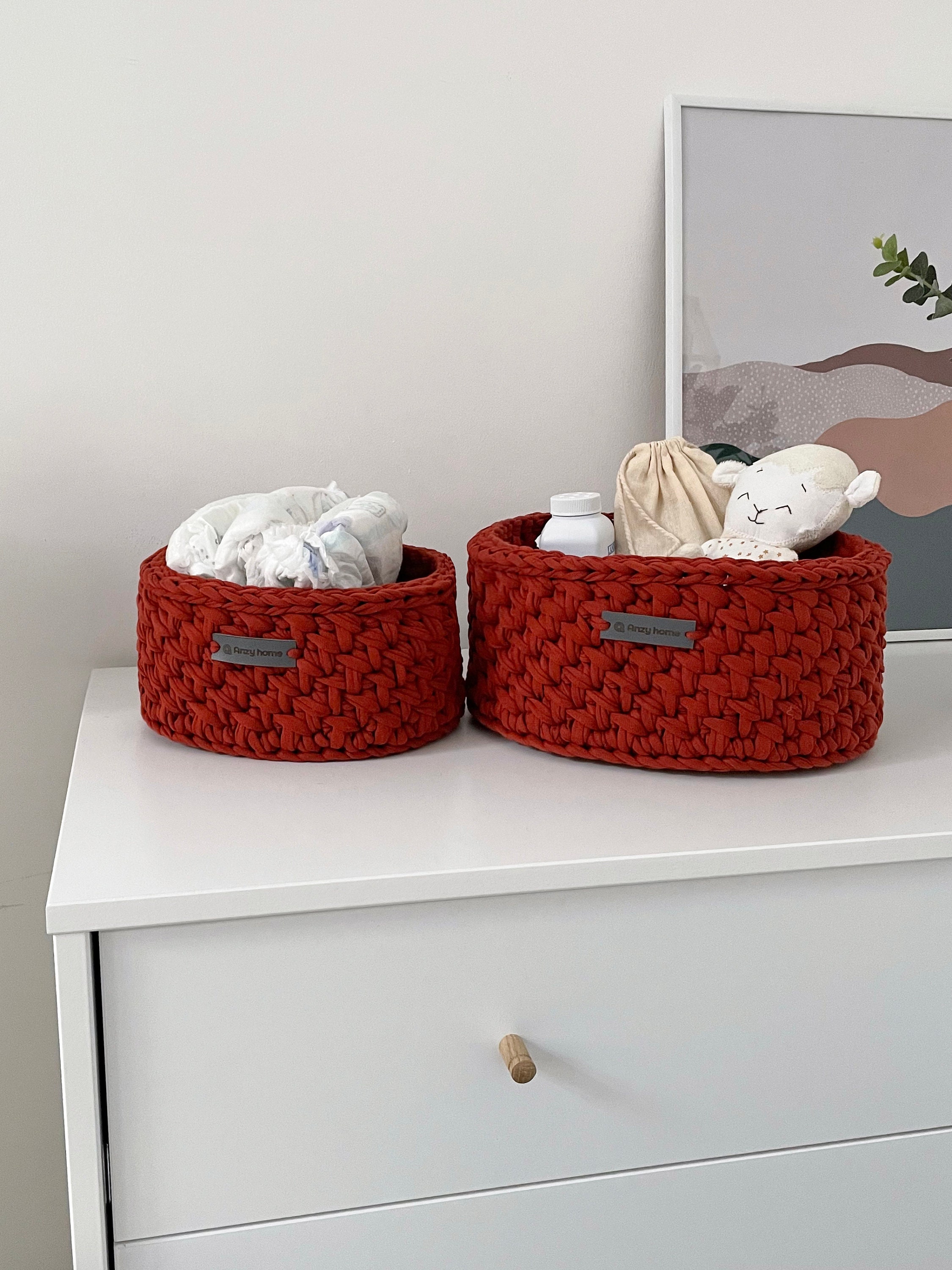 Small Storage Basket, Diaper Caddy, African Baskets, Nursery Oval