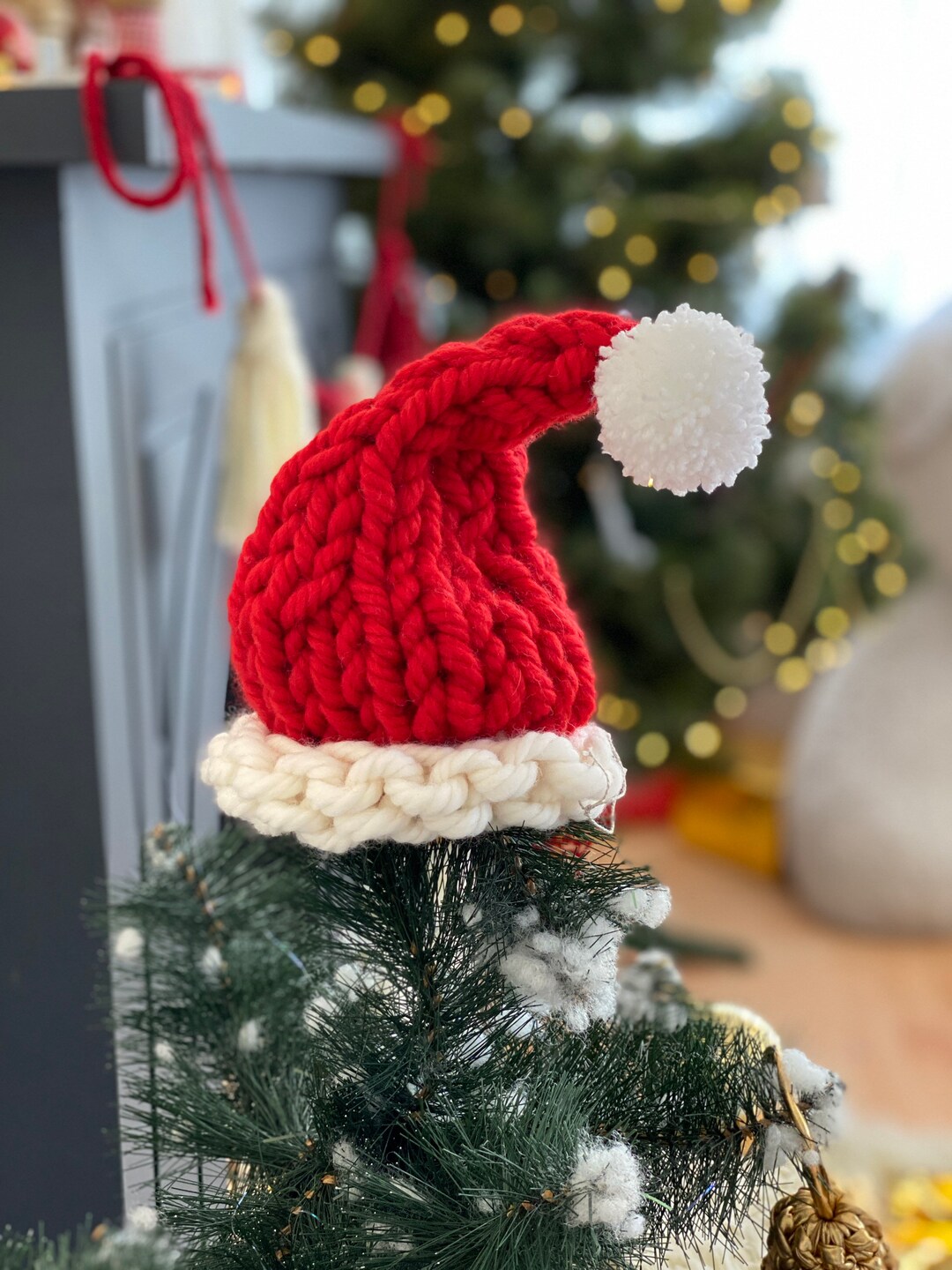 Christmas Tree Topper Santa Hat Etsy