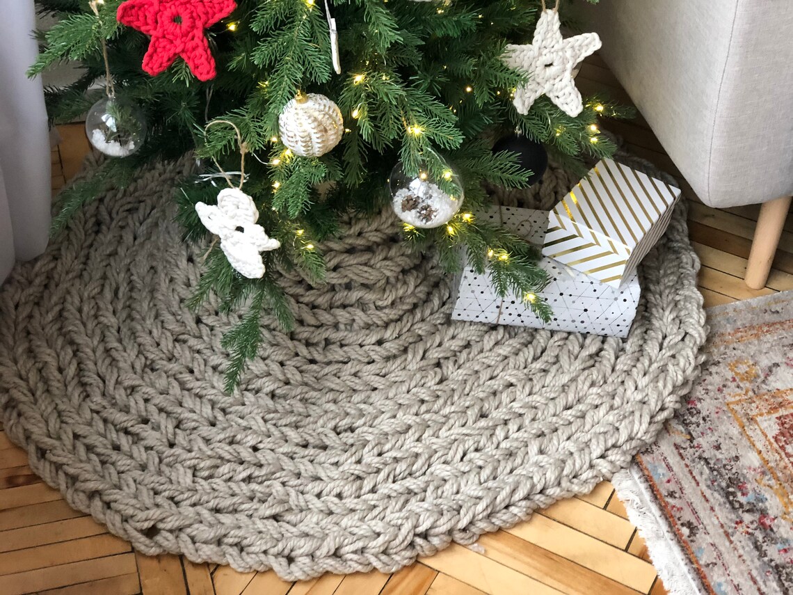 Christmas tree skirt PDF PATTERN chunky knit in arm knitting Etsy