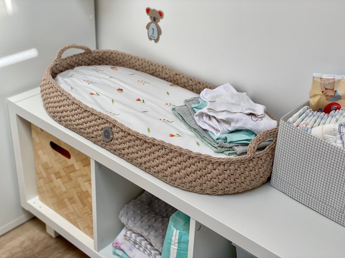 Baby Changing Basket with mattress Custom made crochet baby Etsy
