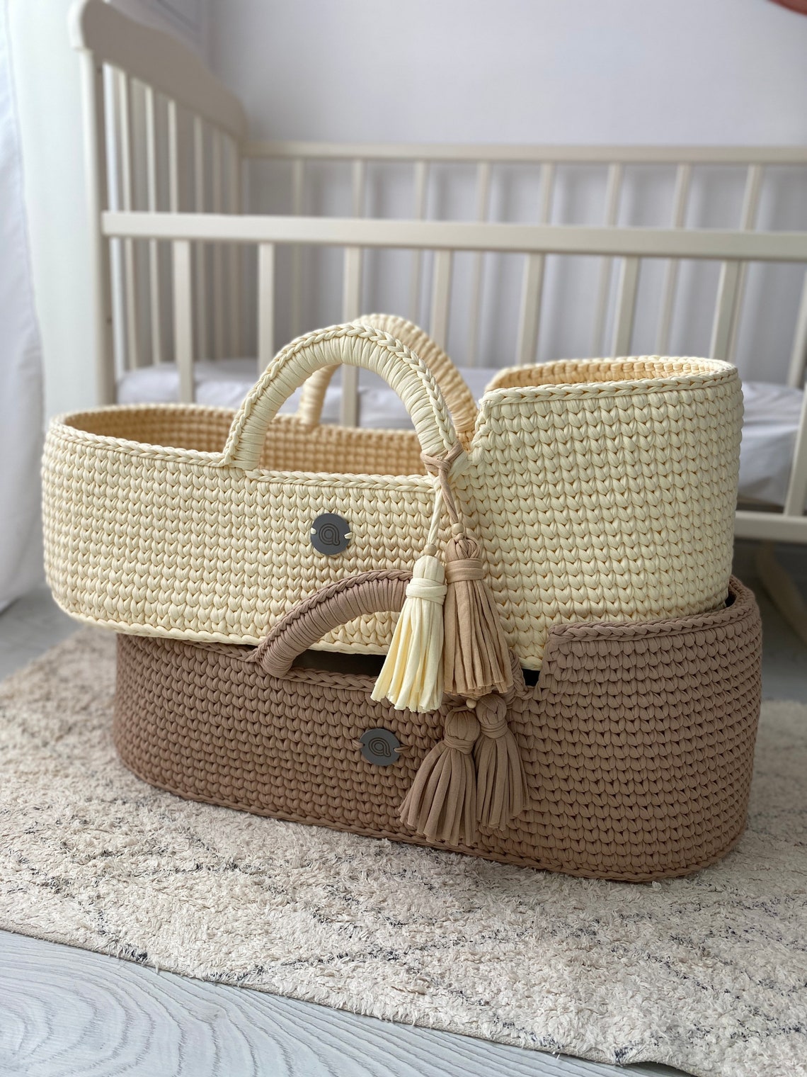 Baby moses basket baby cream color baby sleep Etsy