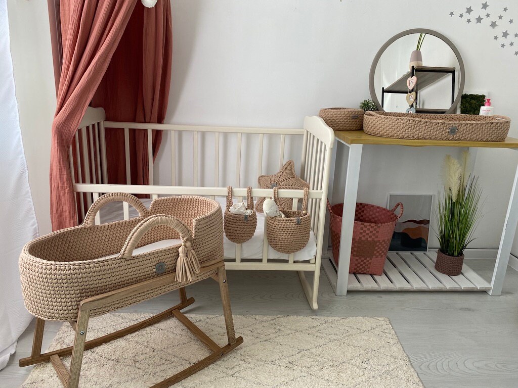 Crib hanging storage basket toy pocket storage boho baby Etsy