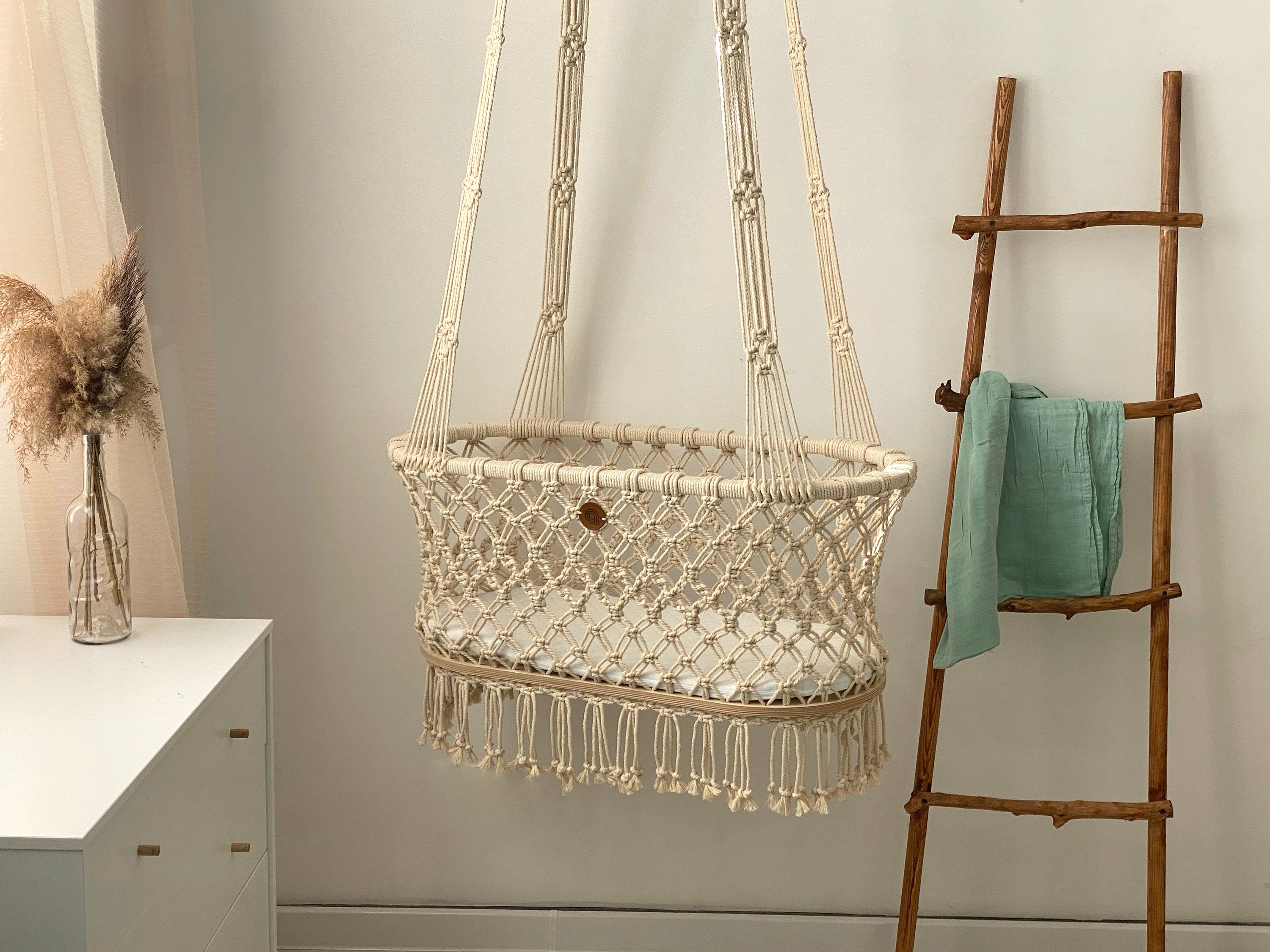 Macrame Baby Swing Bed With Pad or Lounger Hanging Etsy UK