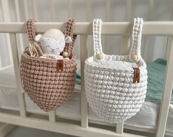 Hanging storage baskets Crib pocket organizers Toy storage bag Diaper caddy Set of Hanging storage baskets Home storage Entryway organizer