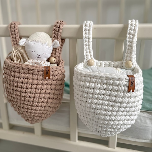 Hanging storage baskets Crib pocket organizers Toy storage bag Diaper caddy Set of Hanging storage baskets Home storage Entryway organizer