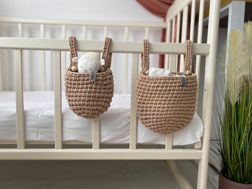 Crib hanging storage basket toy pocket storage boho baby Etsy