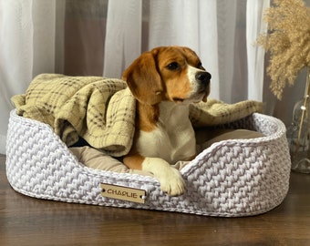 Dog bed personalized, dog bed with mattress for small, medium, large size pets, pet bed furniture, customized dog bed