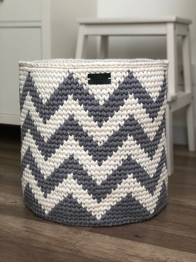 Chevron Storage Basket Custom Colors Choice Toy Storage Etsy