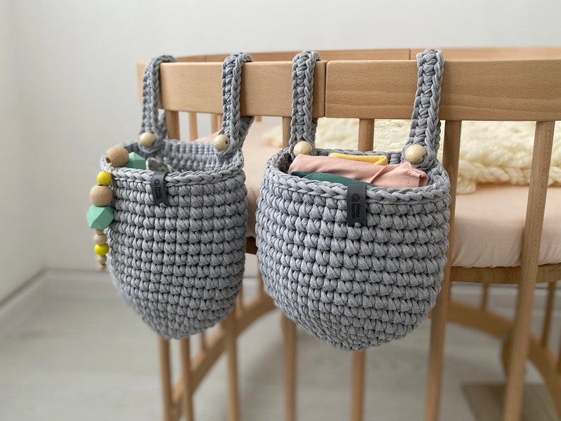 Hanging Storage Basket Crib Basket Hanging Toy Pocket Etsy