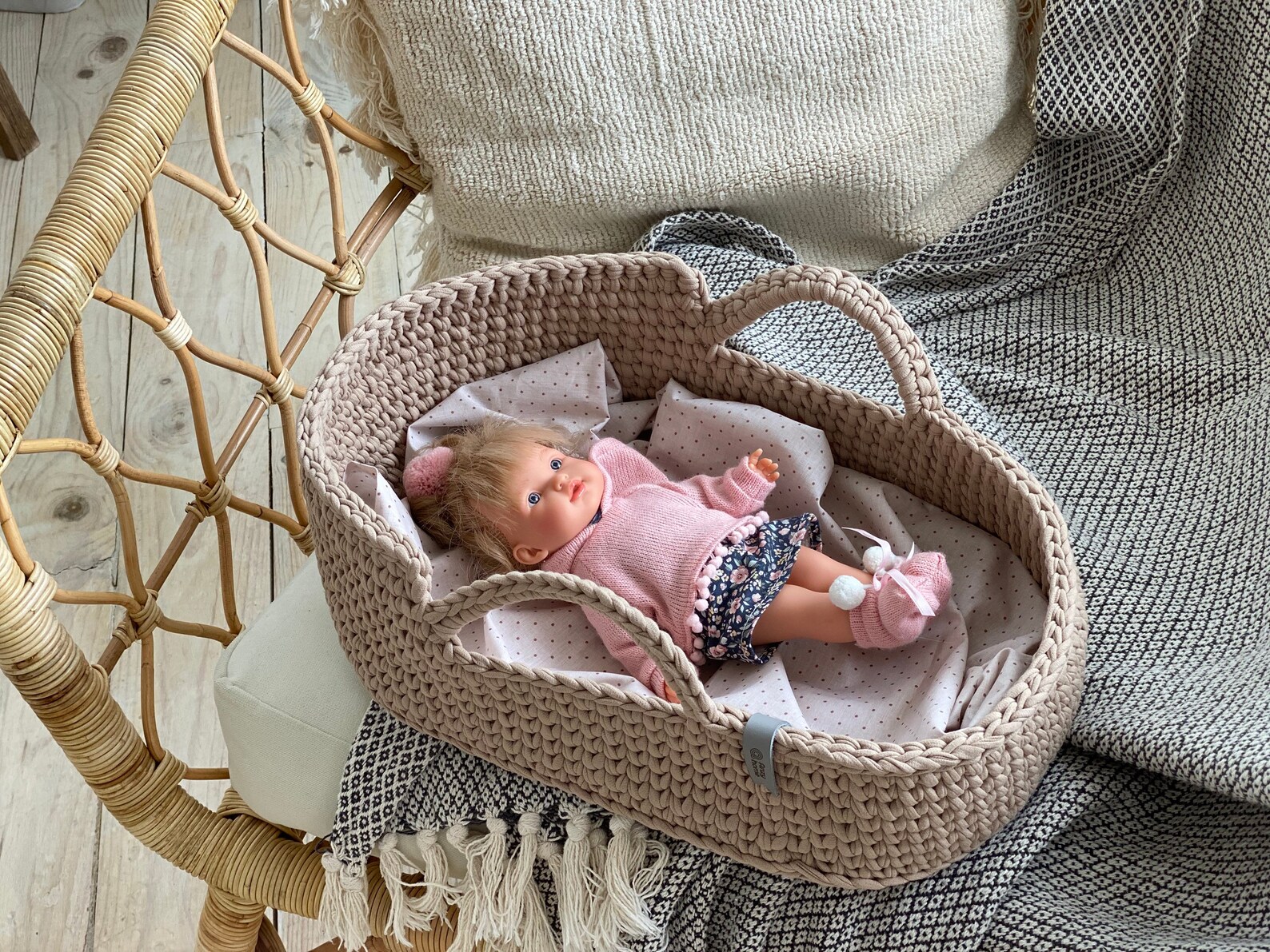 Doll Moses Basket Doll crib Doll Etsy