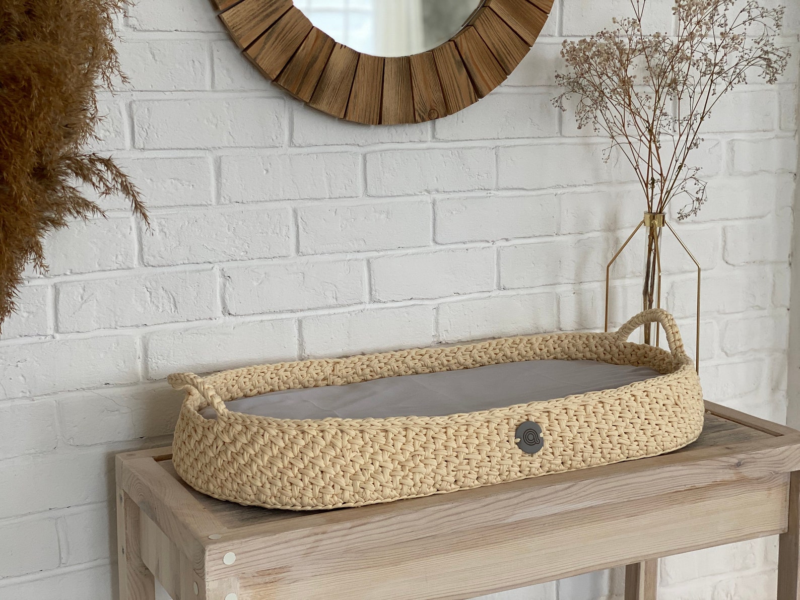 Baby changing basket with pad diaper changing basket with Etsy