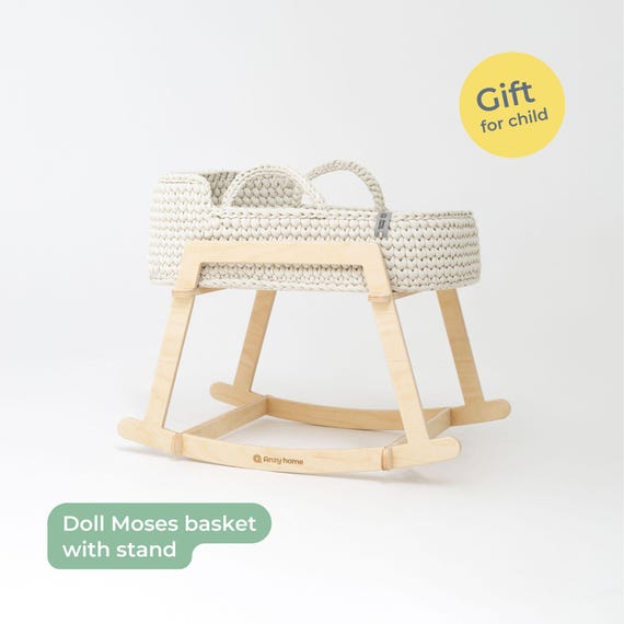 Doll moses basket and stand discount