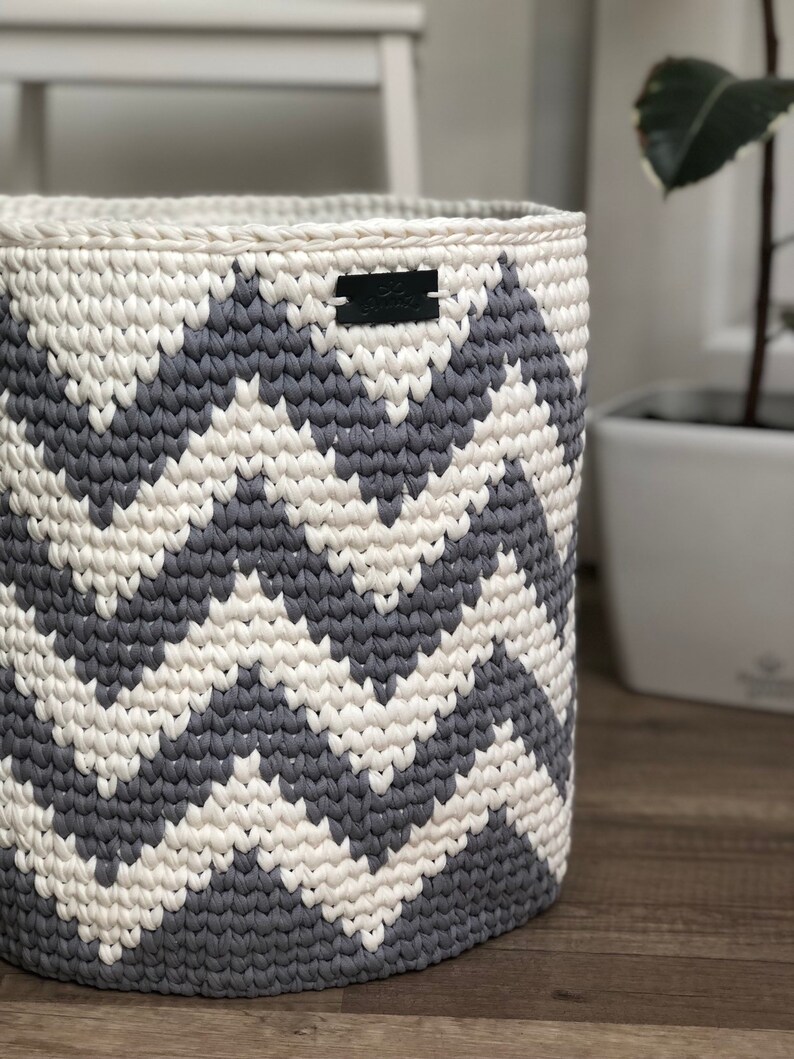 Chevron Storage Basket Custom Colors Choice Toy Storage Etsy