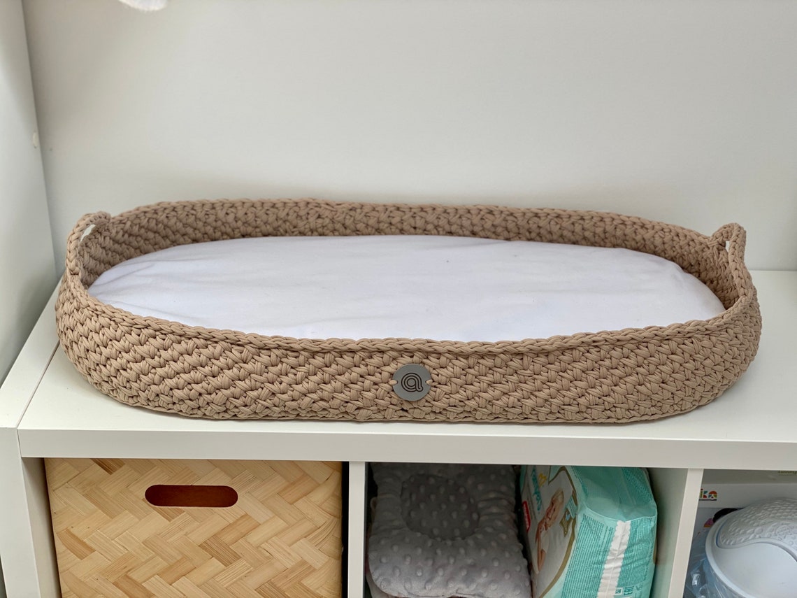 Baby Changing Basket with mattress Custom made crochet baby Etsy