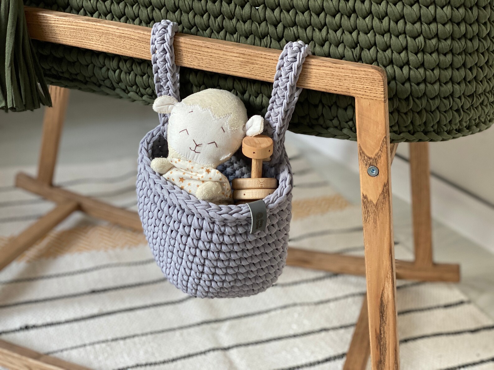 Crib Hanging Basket Organizer Toy Pocket Storage Bag Hanging Etsy