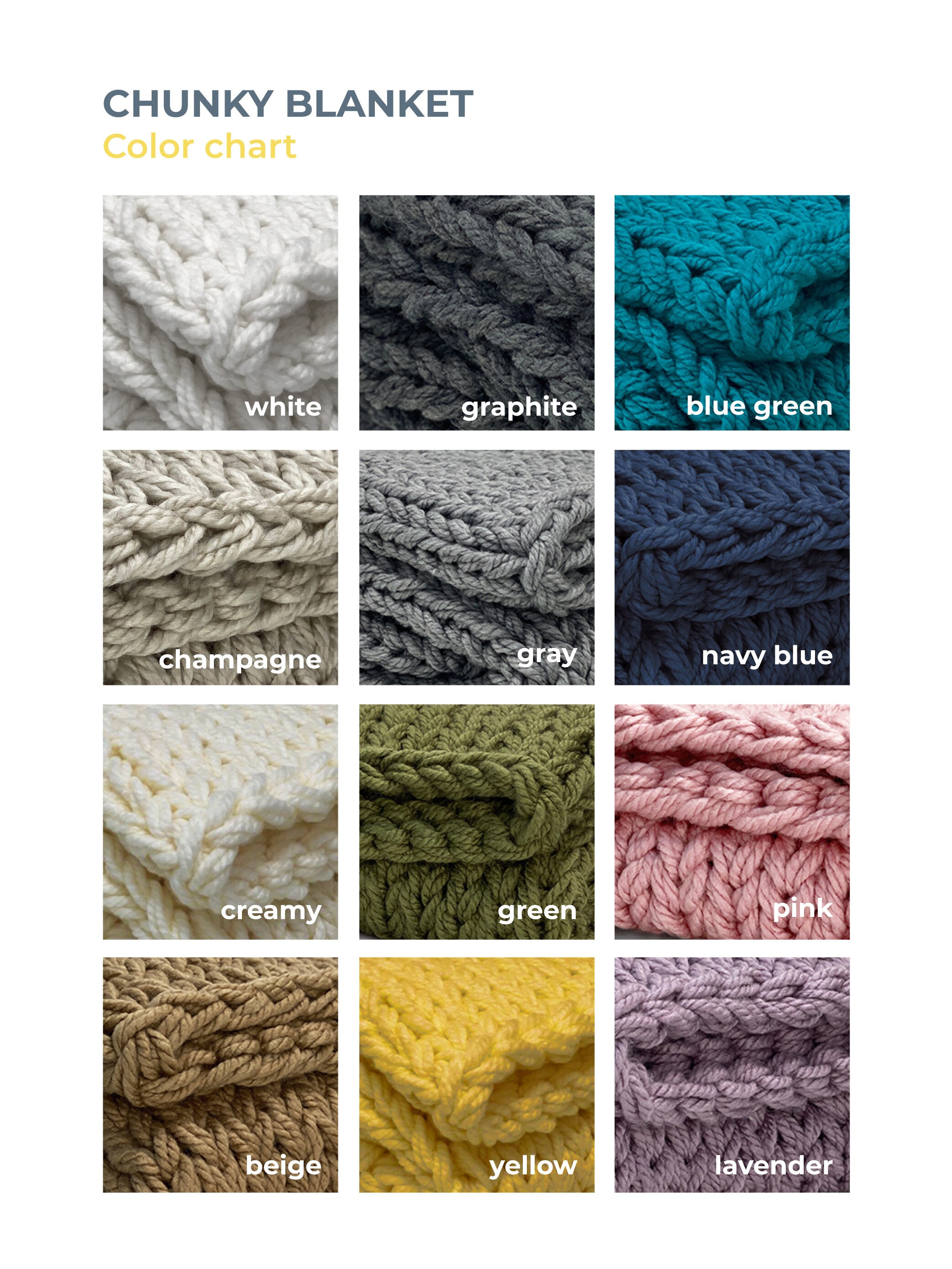 Chunky Knit Blanket Grey Bulky Knit Throw of Different Sizes Etsy UK