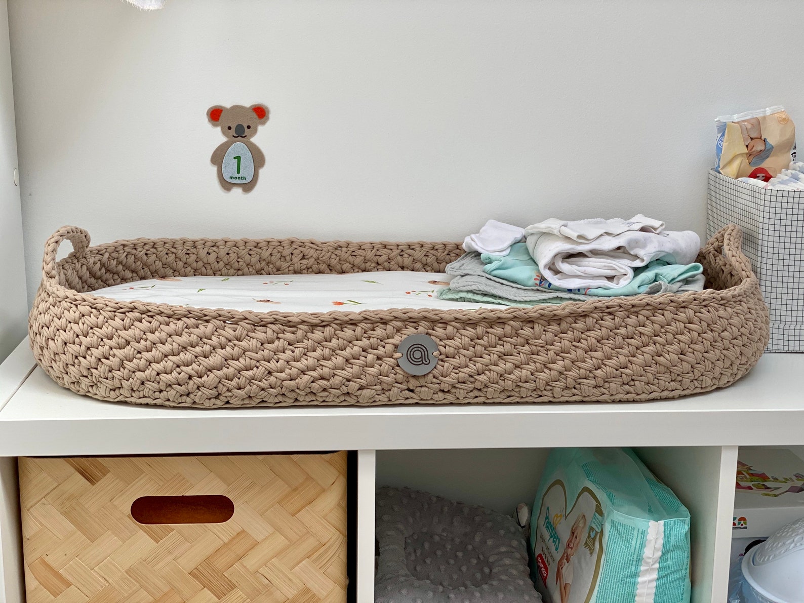 Baby Changing Basket with mattress Custom made crochet baby Etsy