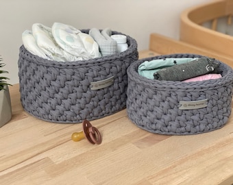 Nursery storage basket, diaper caddy organizer, nursery oval basket, small bathroom baskets for little things,  baby shower gift