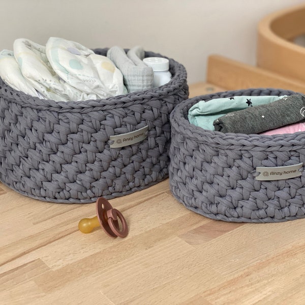 Nursery storage basket, diaper caddy organizer, nursery oval basket, small bathroom baskets for little things,  baby shower gift