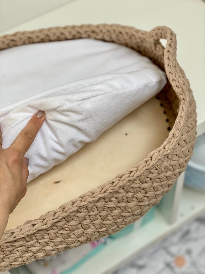 Baby Changing Basket with mattress Custom made crochet baby Etsy