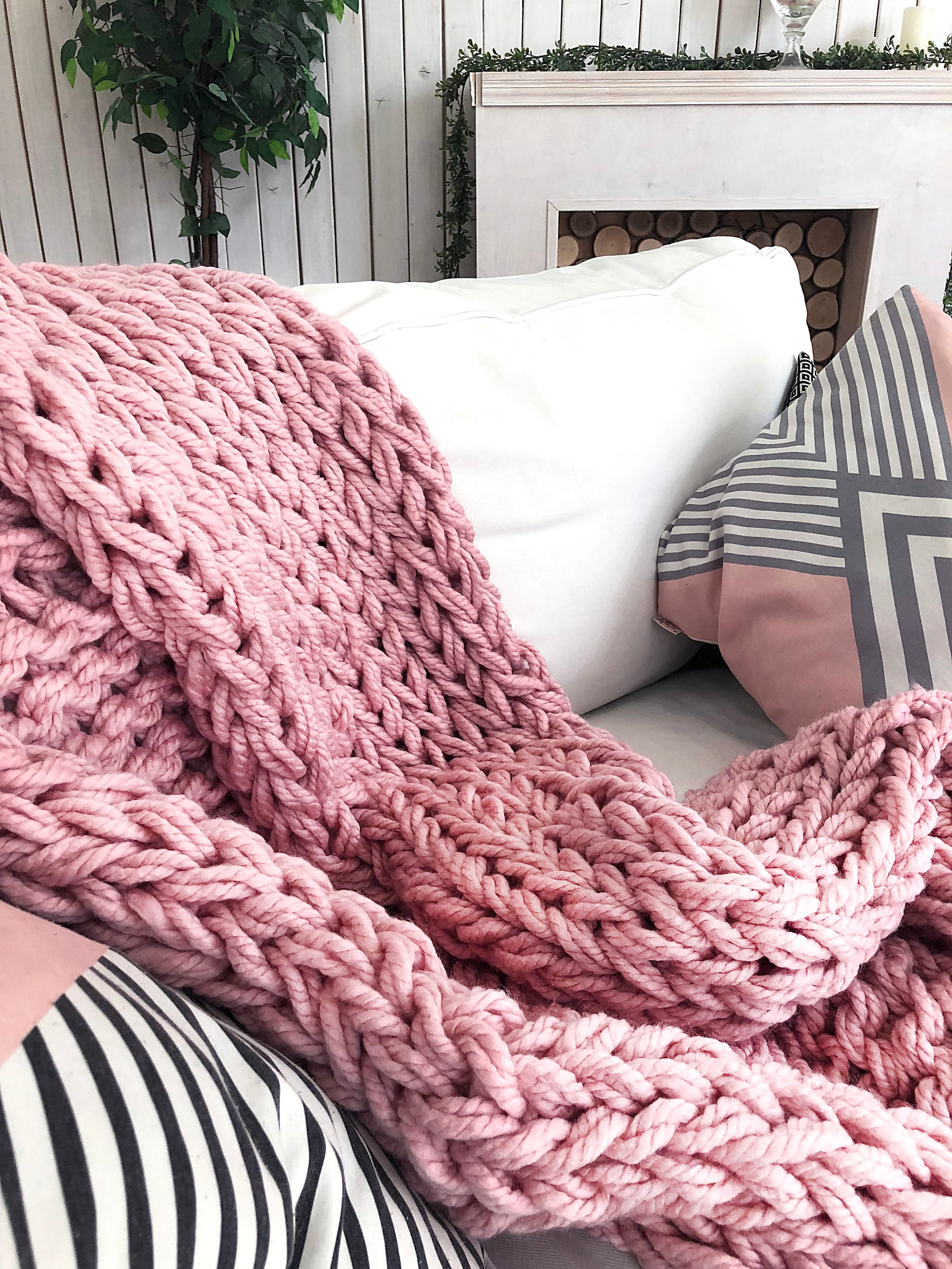 Chunky blanket DIY Jumbo Knitting Kit For beginners No Etsy