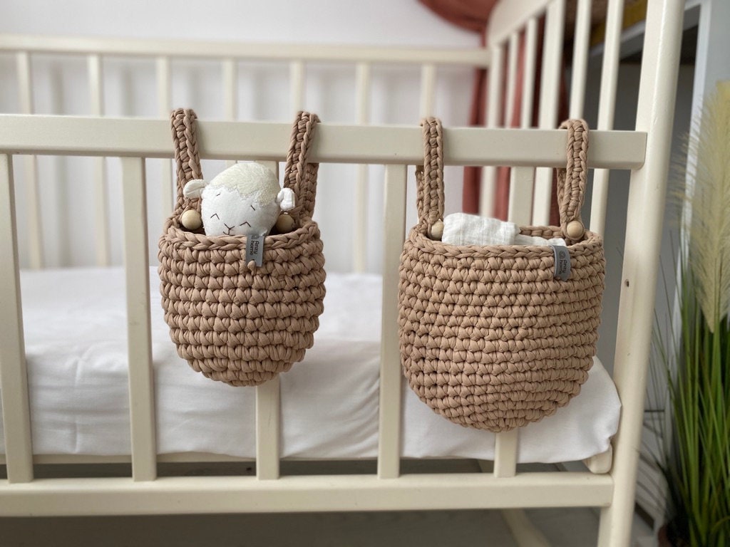 Crib hanging storage basket toy pocket storage boho baby Etsy