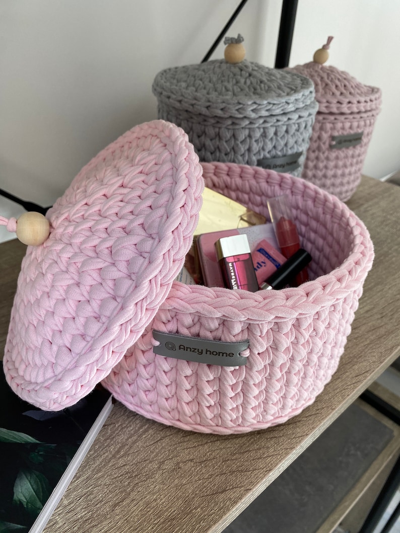 Storage Box Basket With Lid for Home Organization or Decor Etsy