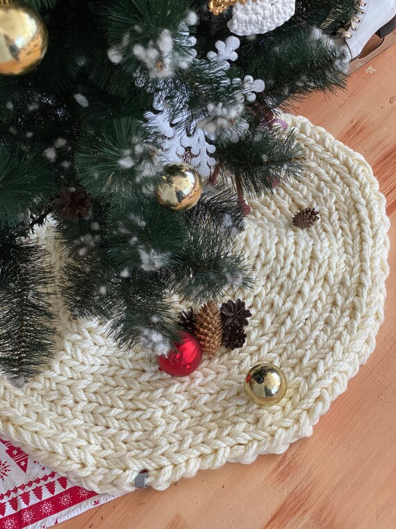 Christmas Tree Skirt PDF PATTERN Chunky Knit in Arm Knitting Etsy UK