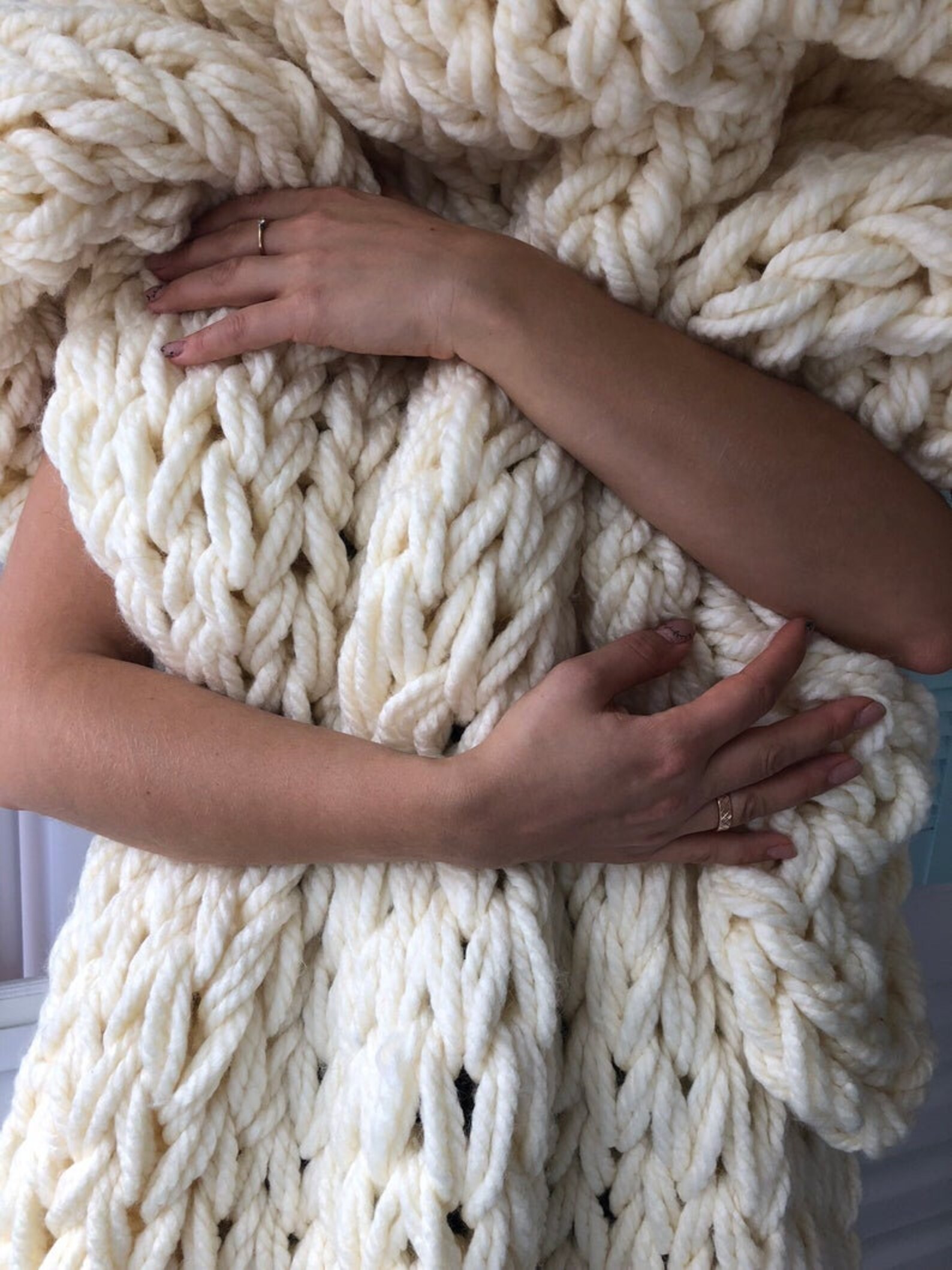 Chunky blanket DIY Jumbo Knitting Kit For beginners No Etsy
