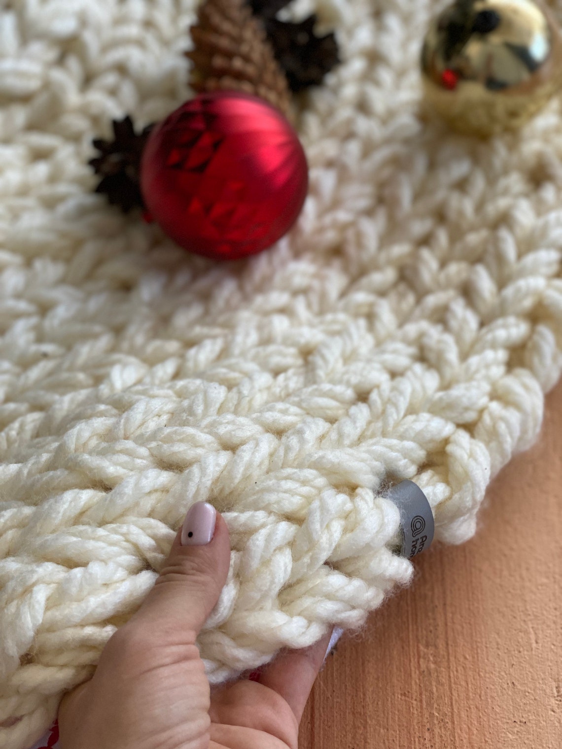 Chunky knit Christmas tree skirt Giant knit holiday tree Etsy