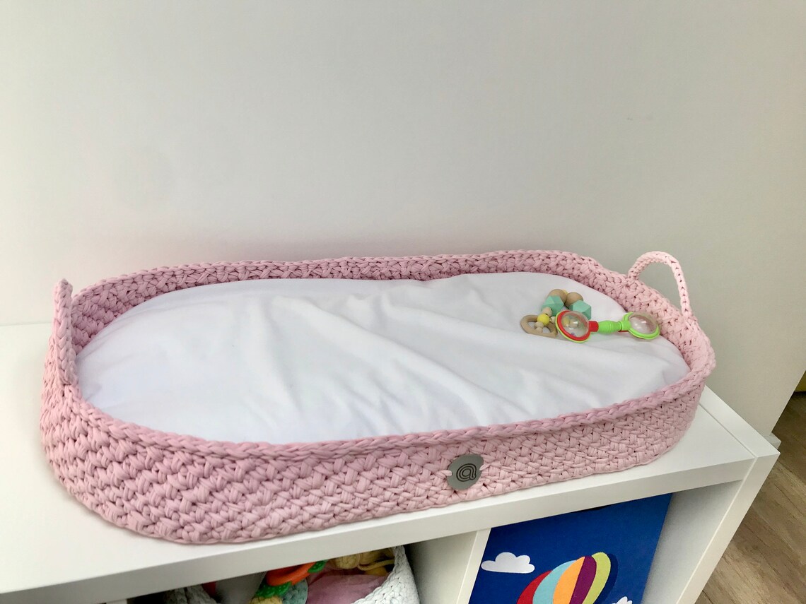 Pink Baby Changing Basket with pad Etsy