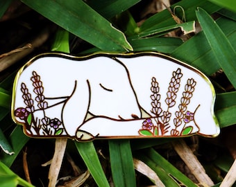 Sleepy Spring Bear Hard Enamel Pin | Etsy