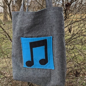 Tote Bag with Music Notes