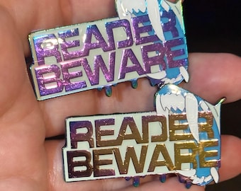 Reader Beware - Original Monster Lovers Pin - Rainbow Plating