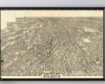 Vintage 1919 Atlanta Map print