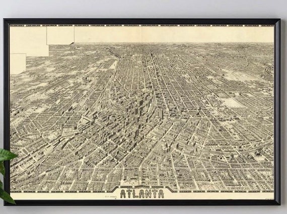 Vintage 1919 Atlanta Map print