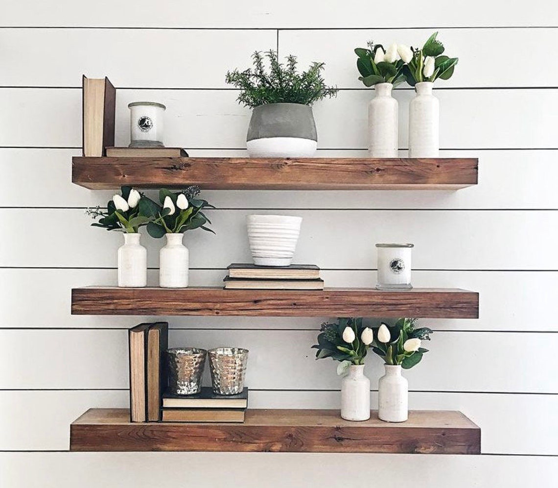 Floating Shelves, Modern Floating Shelves, 3 Inch Floating Shelves - Etsy