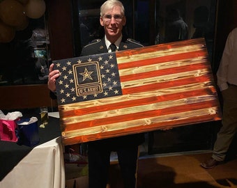 Army Wood American Flag