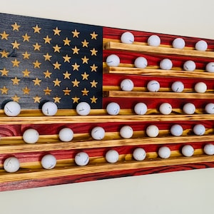 American flag golf ball display holder, golf ball display, golf ball holder