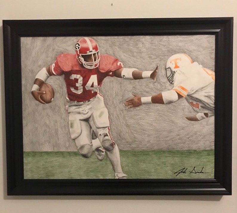 Herschel Walker Georgia Bulldog Drawing