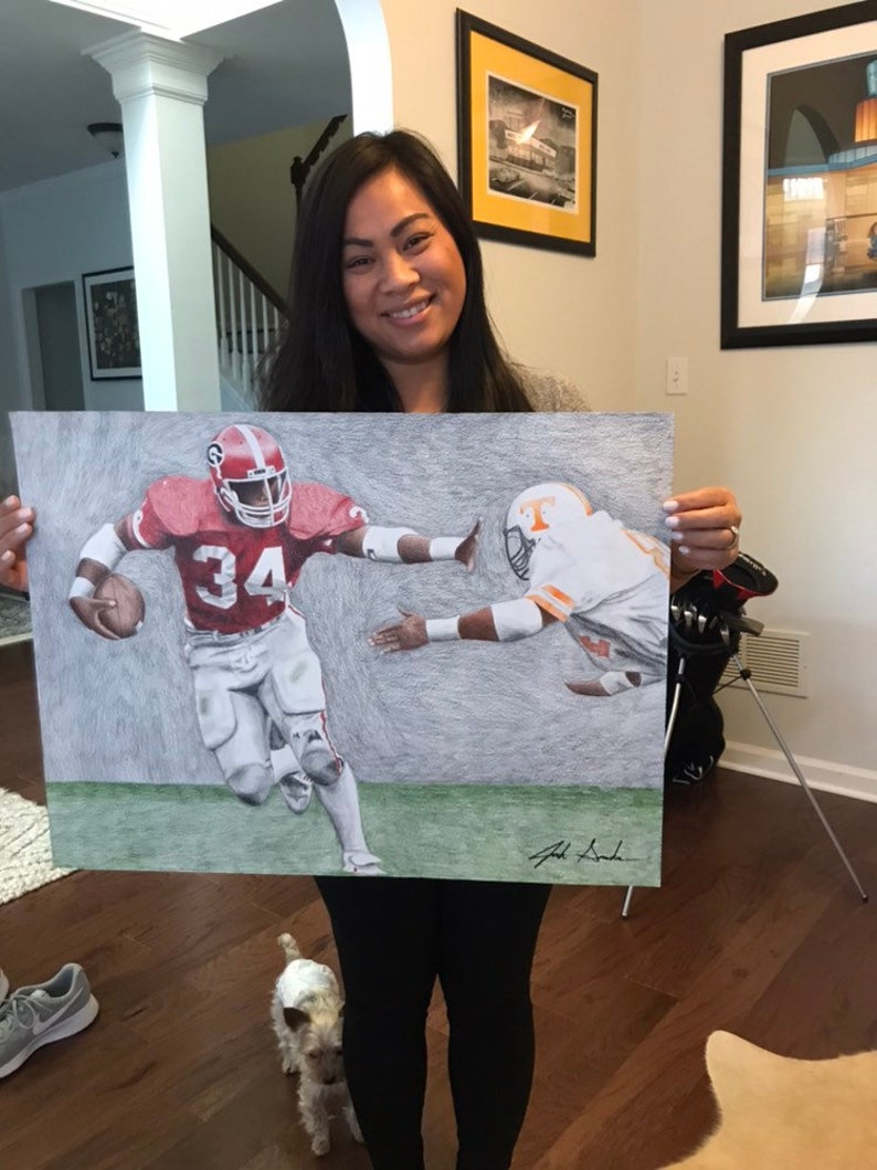 Herschel Walker Georgia Bulldog Drawing