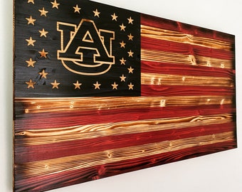 Auburn Wood American flag