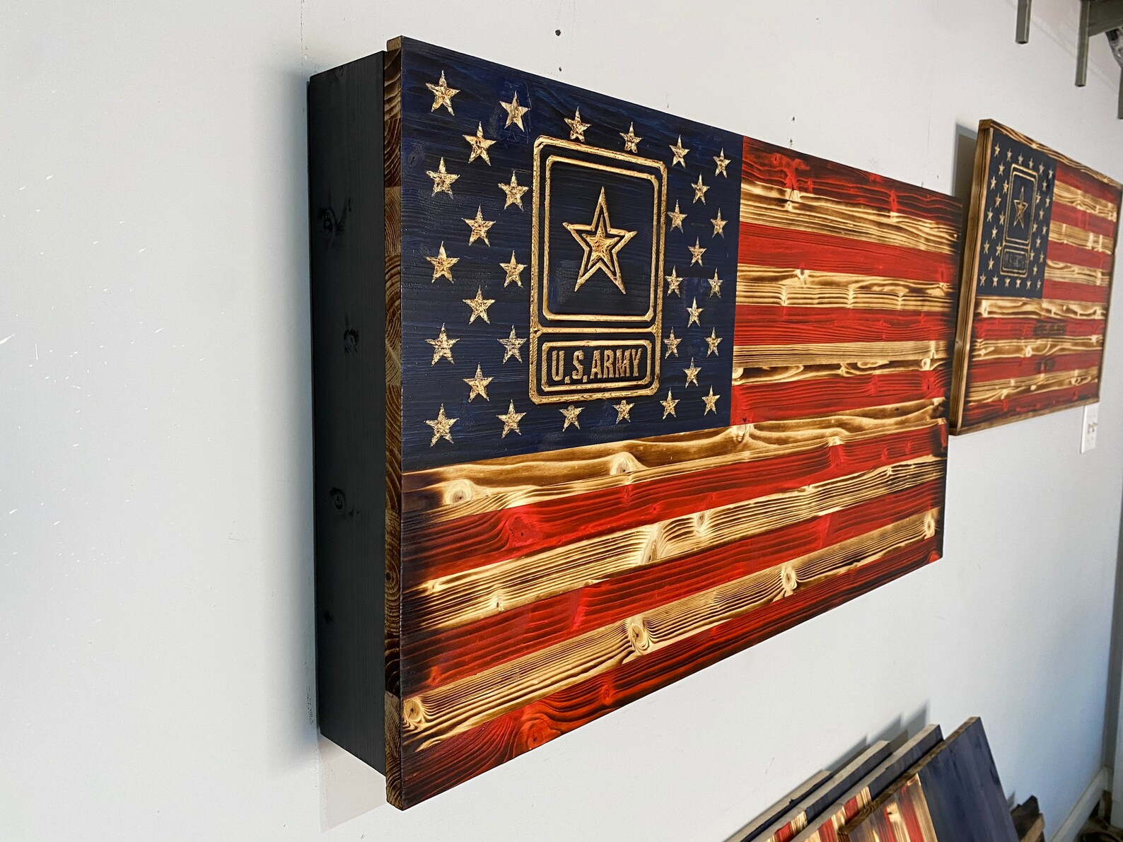 Wood American Flag Concealment Gun Case Gun Etsy