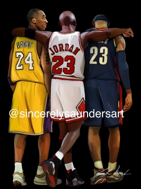 Anzai Diagnosticar oficina postal Kobe Bryant LeBron James y Michael Jordan Obra de arte - Etsy España