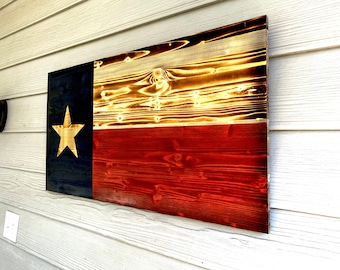Wood Texas flag