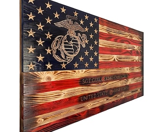 Marine Corps Wood American flag, Marine corps sign, Marine Corps decor, Marine gift