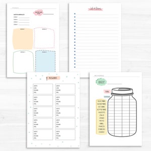 Planificador Productividad. Planificador hábitos, diario, semanal, mensual, anual. Printable planner. imagen 4