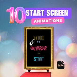 Mirror Booth Animations Bundle | 10 Touch to Start Screens for Events & Weddings