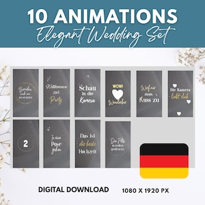 Elegant Wedding German Animations Set Mirror Booth. Photobox wedding
